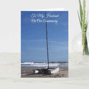 Tarjeta Catamarán Aniversario de Boda Marido Personalizado