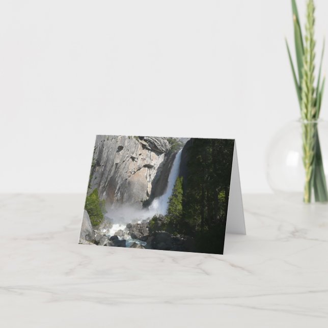 Tarjeta Cataratas bajas yosemitas del Parque Nacional Yose (Anverso)