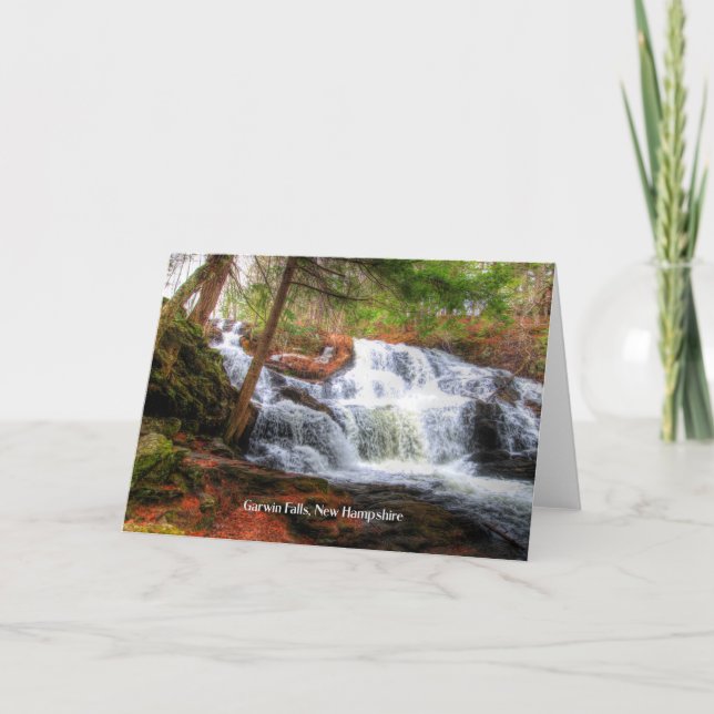 Tarjeta Cataratas de Garwin, foto escénica de New Hampshir (Anverso)