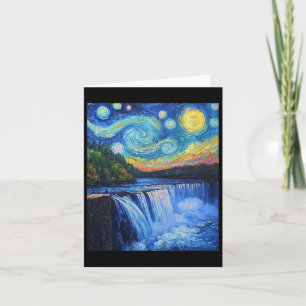 Tarjeta Cataratas del Niágara al estilo Van Gogh - Noche e