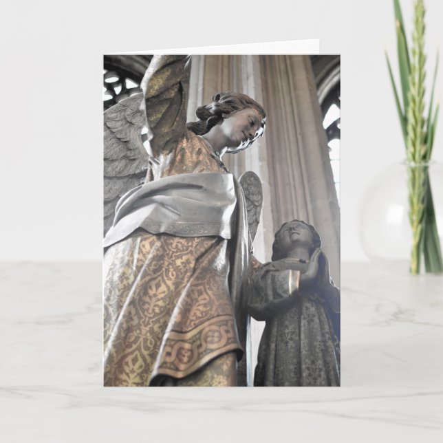 Tarjeta Catedral de Notre-Dame Angel & Child (Anverso)