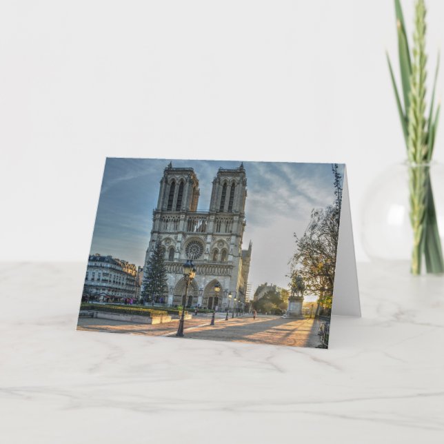 Tarjeta Catedral de Notre Dame Navidades de París (Anverso)