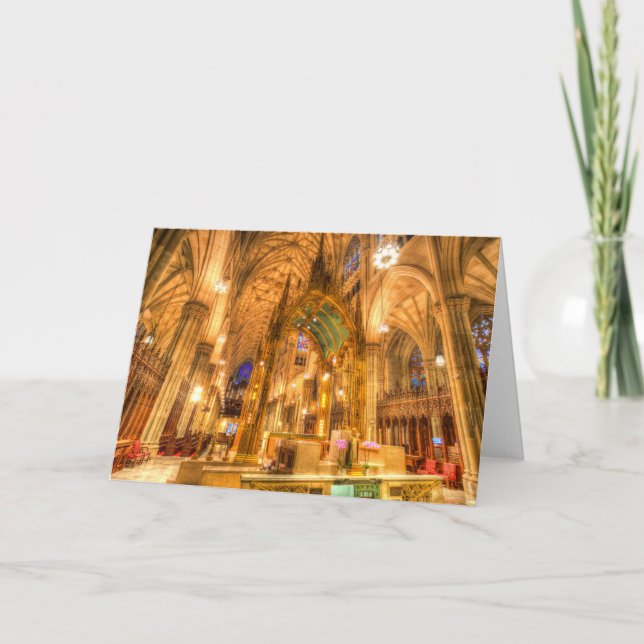 Tarjeta Catedral de San Patricio de Manhattan Nueva York (Anverso)