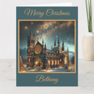 Tarjeta Catedral del cielo en los Navidades