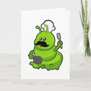 Tarjeta Caterpillar como cocinado con bigote