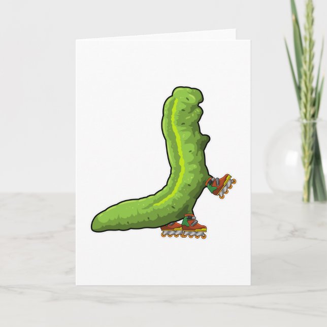 Tarjeta Caterpillar como patinador en línea con patines en (Anverso)