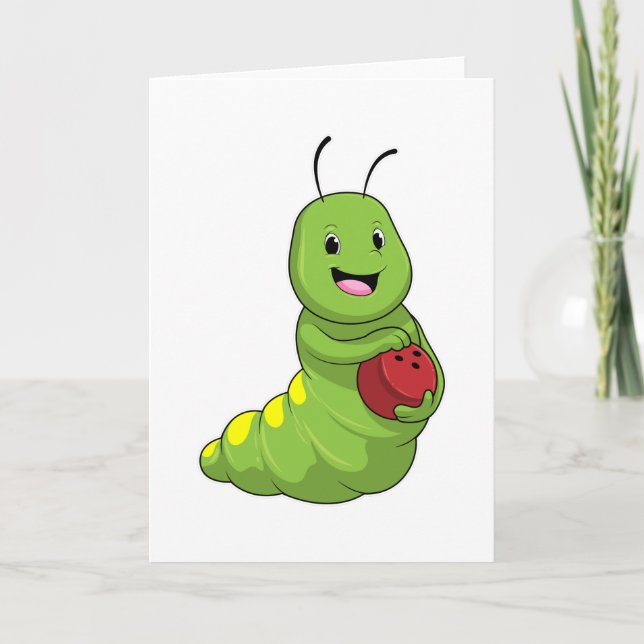 Tarjeta Caterpillar en el Bowling con bolas (Anverso)