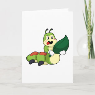 Tarjeta Caterpillar with Leaf