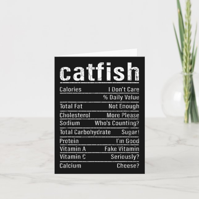 Tarjeta Catfish Facts Funny Fishing Lover Catfish Graph (Anverso)