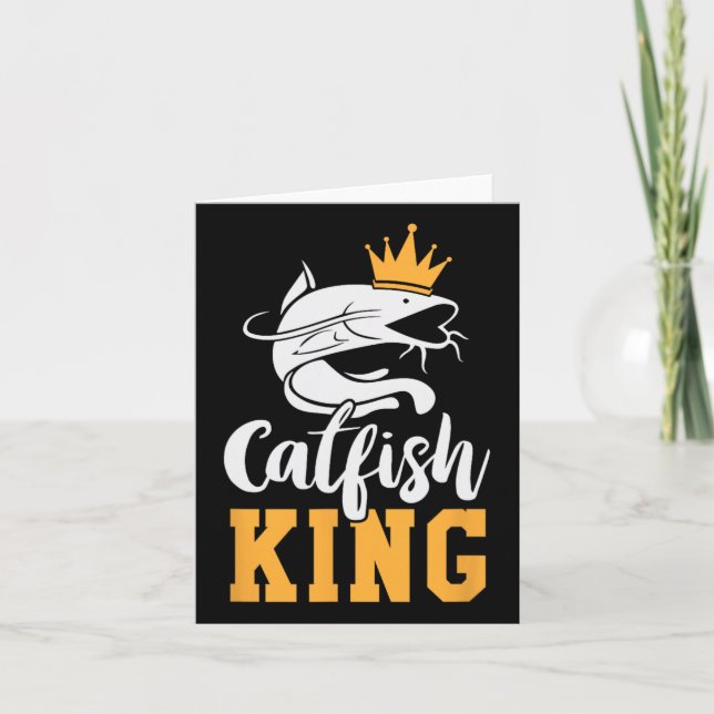 Tarjeta Catfish King Design Divertido regalo de pesca de b (Anverso)