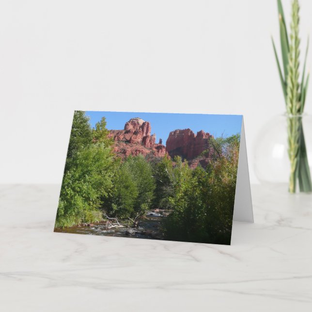 Tarjeta Cathedral Rock and Stream in Sedona Arizona (Anverso)