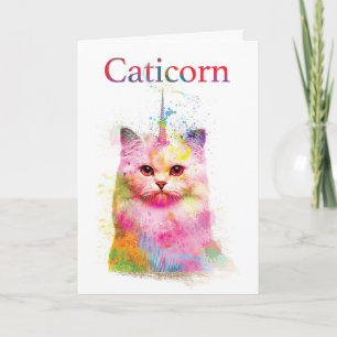 Tarjeta Caticorn Cumpleaños