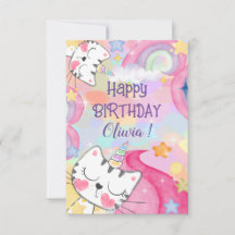 Caticorn Meow-Gical Happy Birthday Greet Card
