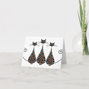 Tarjeta Catin negro enrrollado Notecards