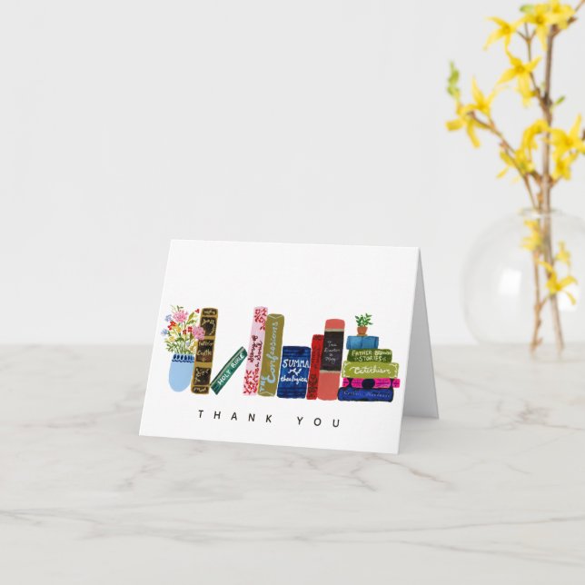 Tarjeta católica de agradecimiento al club de libr (flor amarilla)