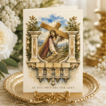 Tarjeta Católica de Cuaresma Jesús llevando la Cru