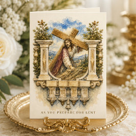 Tarjeta Católica de Cuaresma Jesús llevando la Cru