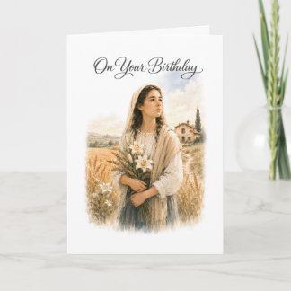 Tarjeta católica de cumpleaños de Santa María Gore