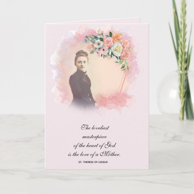 Tarjeta católica de Día de la Madre religioso St.  (Anverso)