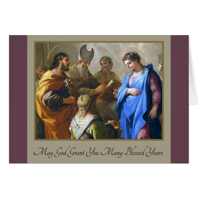 Tarjeta católica de la boda de la boda (Anverso (Horizontal))