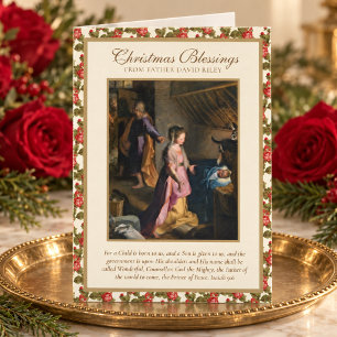 Tarjeta católica de Navidad de la Natividad del Pá