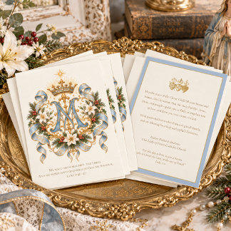 Tarjeta católica de Navidad de la Virgen María | M