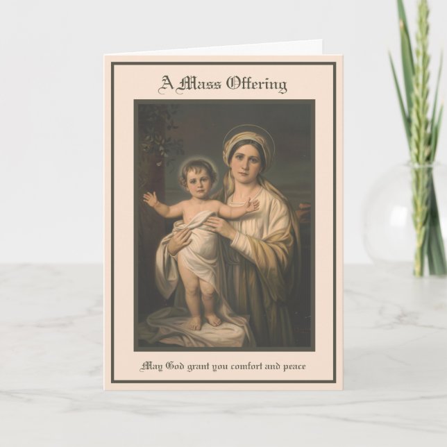 Tarjeta Católica de Ofrenda de Misa de Sufragio po (Anverso)