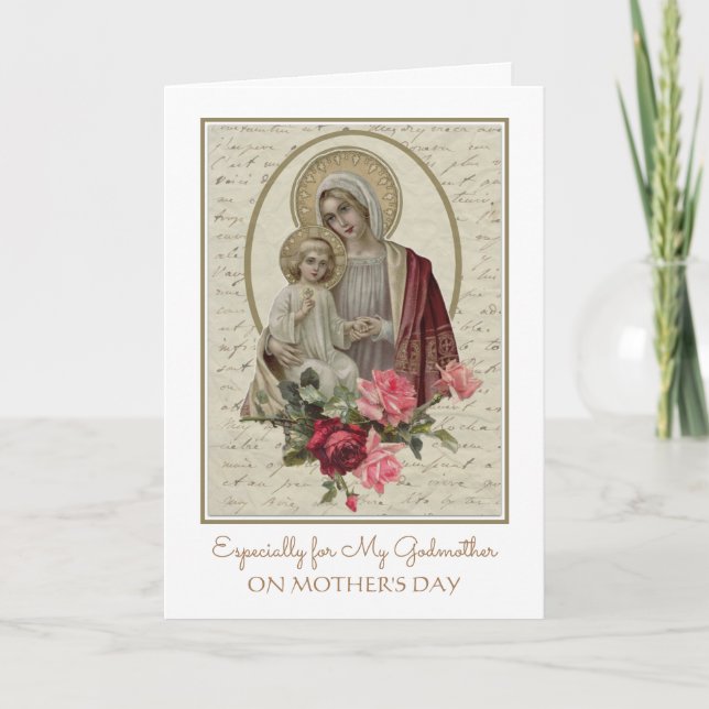 Tarjeta católica del Día de la Madre Religiosa (Anverso)
