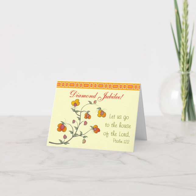 Tarjeta católica del jubileo de diamante de la (Anverso)