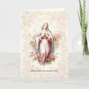 Tarjeta Católica Nuestra Señora Sede de la Sabiduría Flora
