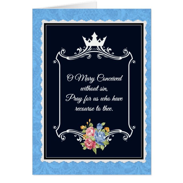 Tarjeta católica tradicional del rezo de la nota (Frente)