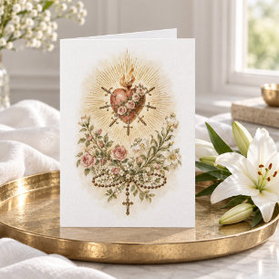 Tarjeta Católico Corazón Inmaculado y Doloroso de María