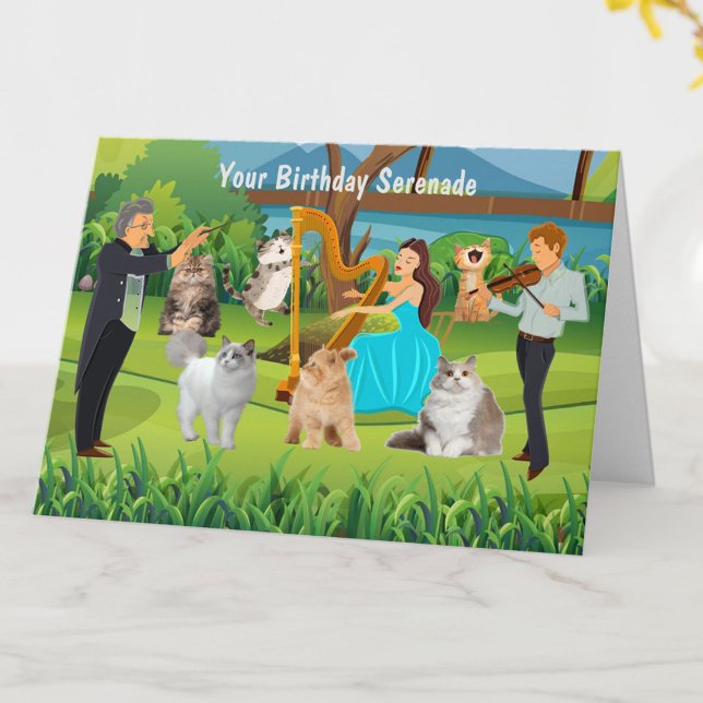 Tarjeta Cats and Musicians Fun Birthday Serenade (Subido por el creador)
