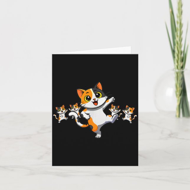 Tarjeta Cats Dancing Funny Cat Lover For Women Kitty Graph (Anverso)