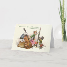 Tarjeta Cats de época cúrcuta tocando música