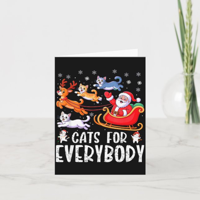 Tarjeta Cats For Everybody Christmas Cat Funny Xmas Men Wo (Anverso)