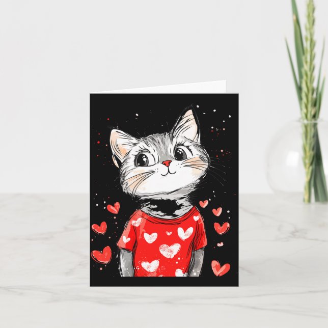 Tarjeta Cats Lover Heart Girls Kitten Valentine’s Day Wome (Anverso)