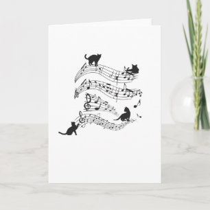 Tarjeta Cats Music Score Musical Notes Kitten Funny