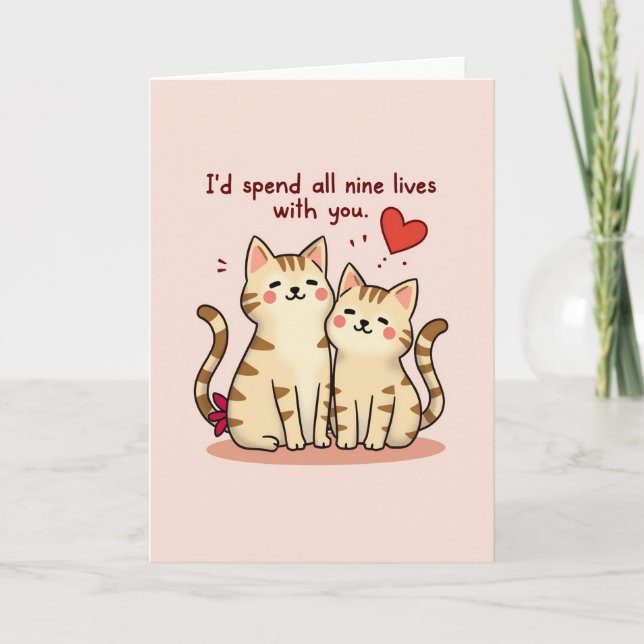Tarjeta Cats Nine Lives Love Card (Anverso)