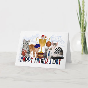 Tarjeta Cats Sport Themed Fathers Day