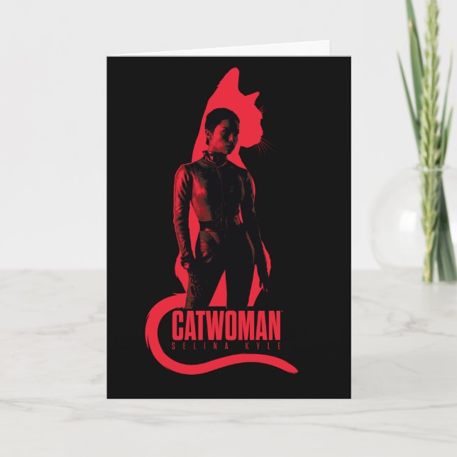 Tarjeta Catwoman Selina Kyle Cat Silhouette (Anverso)
