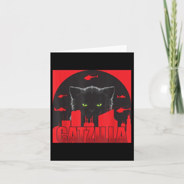 Tarjeta Catzilla Cat Funny Catzilla (Anverso)