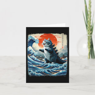 Tarjeta Catzilla Gato Arte Japonés Aventura Divertida de G