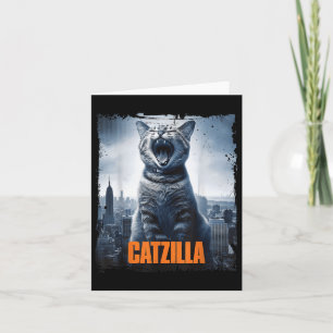 Tarjeta Catzilla Roarando por el kit de monstruos para gat