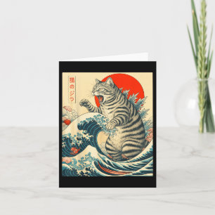 Tarjeta Catzilla Shorthair Cat Regalos De Arte Japoneses P