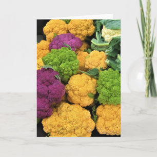 Tarjeta Cauliflower colorida, decoración otoñal