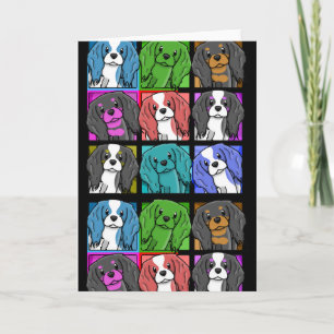 Tarjeta Cavalier de arte pop King Charles Spaniel