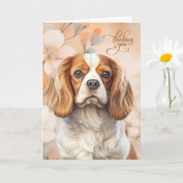Tarjeta Cavalier King Charles Dog Blossoms Thinking of You