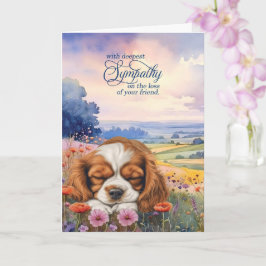 Tarjeta Cavalier King Charles Dog Wildflowers Pet Sympathy
