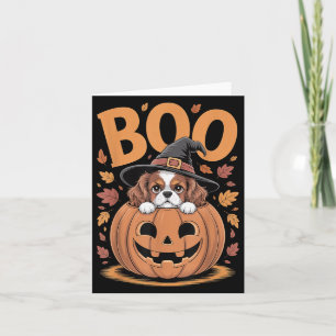 Tarjeta Cavalier King Charles Spaniel de Halloween de cala